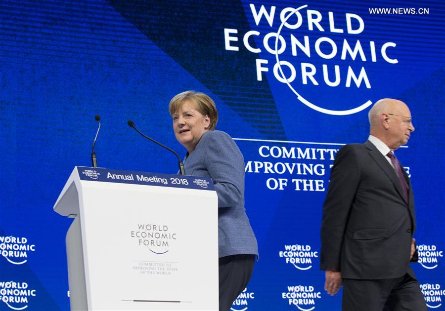 SWITZERLAND-DAVOS-WEF ANNUAL MEETING-GERMANY-MERKEL