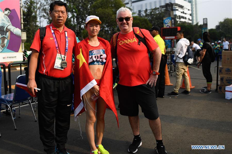 (SP)INDONESIA-JAKARTA-ASIAN GAMES-ATHLETICS-WOMEN'S 20KM WALK