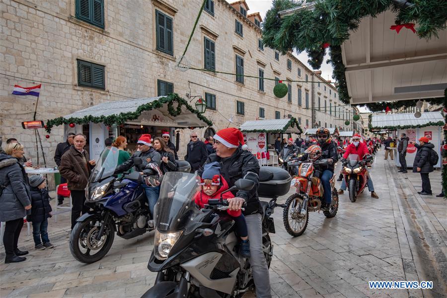 CROATIA-DUBROVNIK-SANTA CLAUS-MOTORCYCLE RIDERS