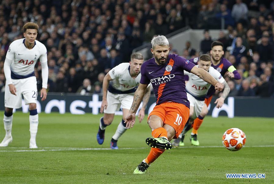 (SP)BRITAIN-LONDON-FOOTBALL-CHAMPIONS LEAGUE-QUARTERFINAL-TOT HOTSPUR VS MAN CITY 