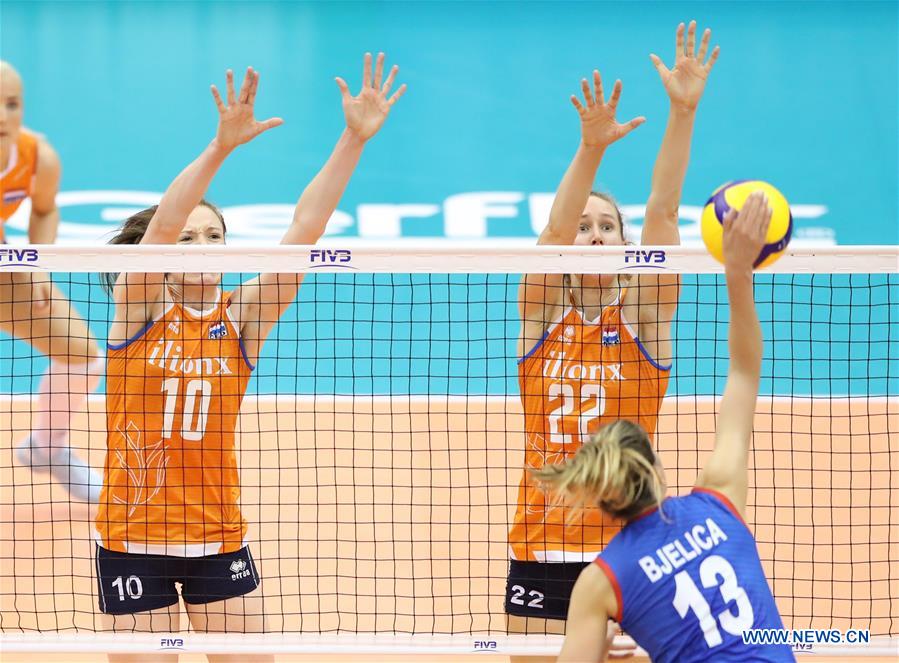 (SP)JAPAN-HAMAMATSU-VOLLEYBALL-WOMEN'S WORLD CUP-NETHERLANDS VS SERBIA