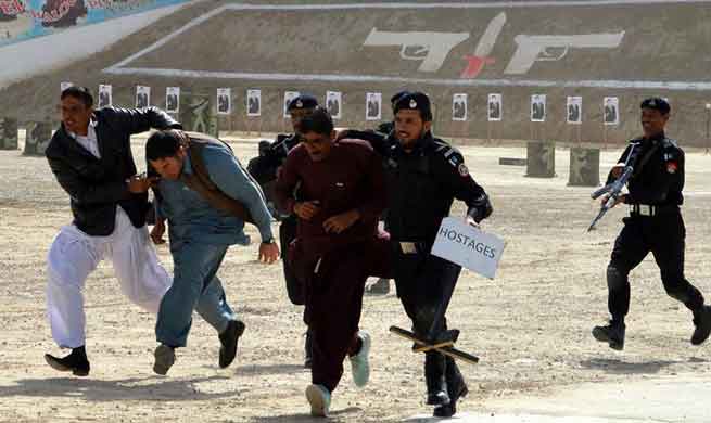 Police cadets display skills during passing out parade in Quetta