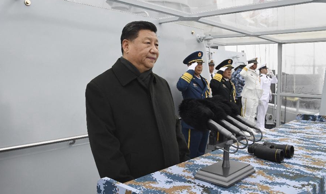 Xi reviews multinational fleet, championing maritime community with shared future