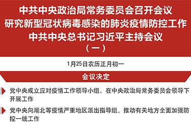 中共中央政治局常务委员会召开会议 研究新型冠状病毒感染的肺炎疫情防控工作 中共中央总书记习近平主持会议